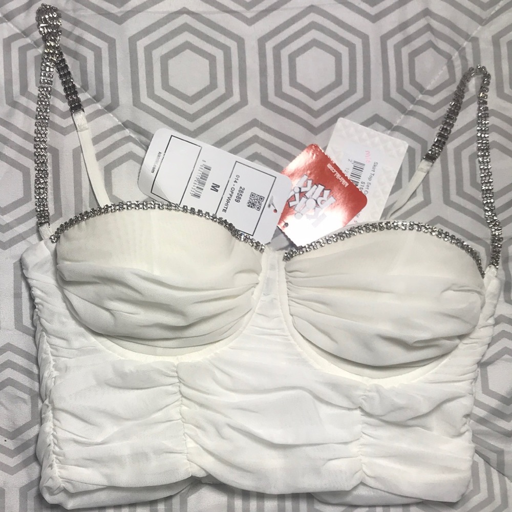 KikiRiki Lacy bustier camisole top, W/rhinestones